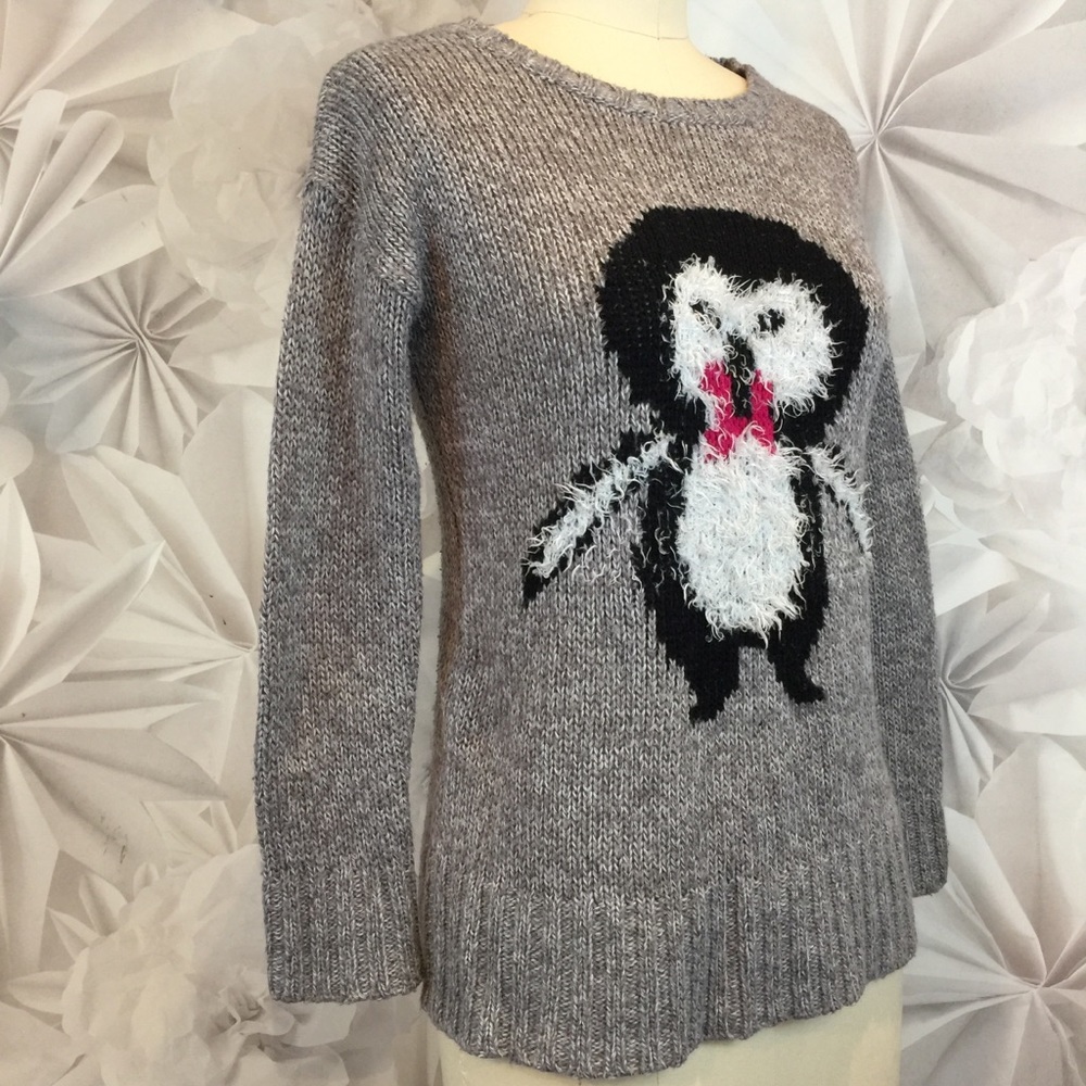Ugly Christmas Sweater Heart-N-Crush Penguin Fuzzy